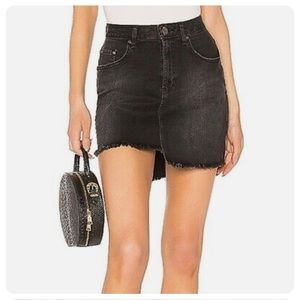 One Teaspoon Black Denim Mini Skirt MSRP $84
